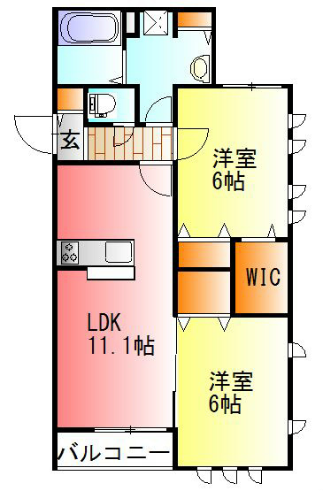 クレスト神谷 101号室 間取り