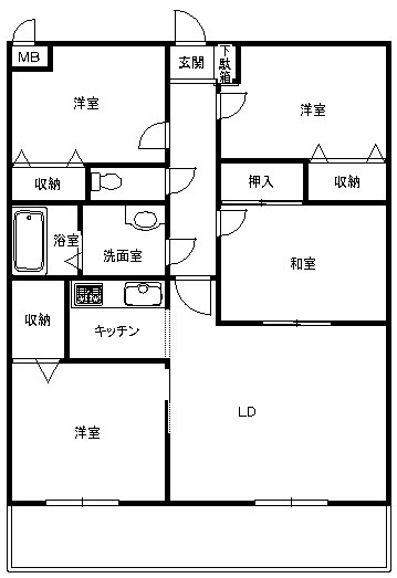 ディアコート 202号室 間取り
