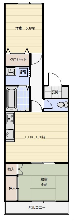 アルカディア湘南Ⅱ 102号室 間取り