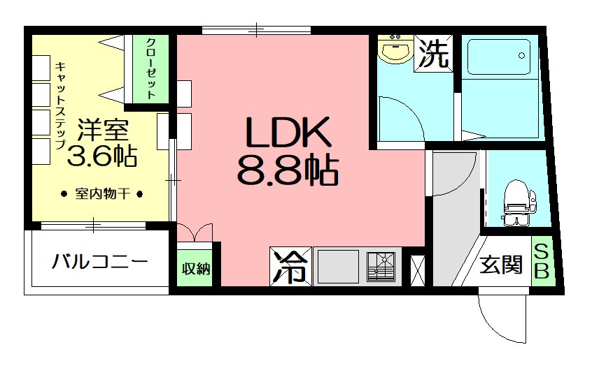 CALICO　CHIGASAKI（キャリコチガサキ） 202号室 間取り