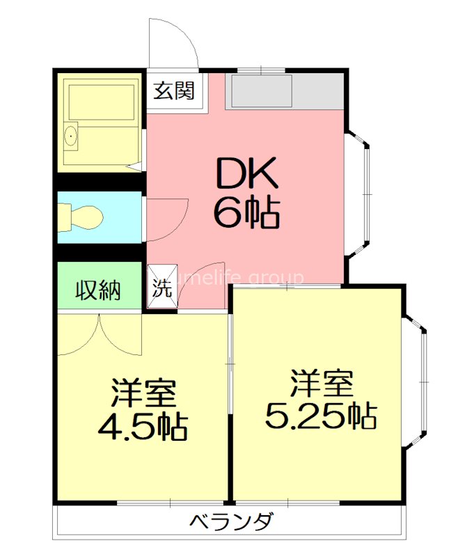 真壁ハイツ 201号室 間取り