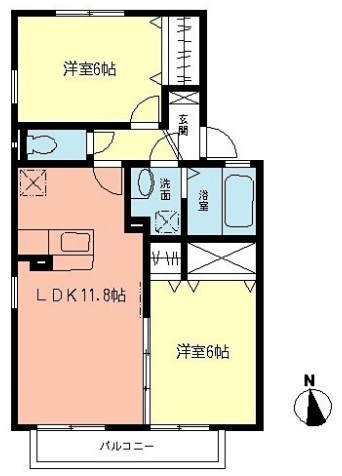Vent Vert A202号室 間取り