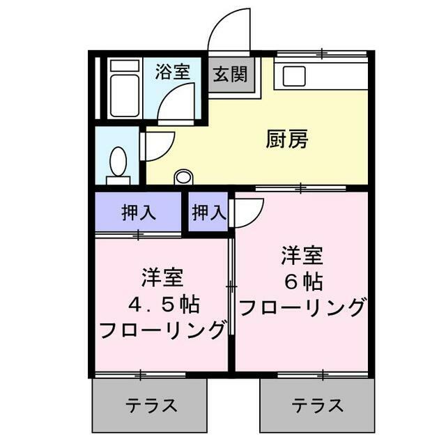 第1葉山コーポA 102号室 間取り