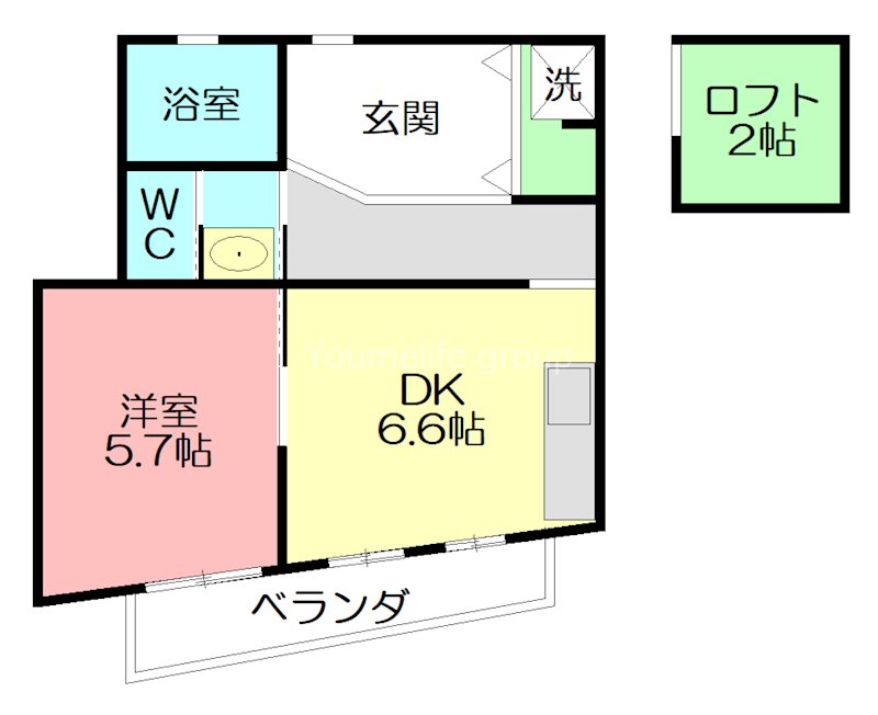 TOKIWASO 2B号室 間取り
