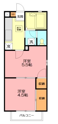 シェルハイム 101号室 間取り
