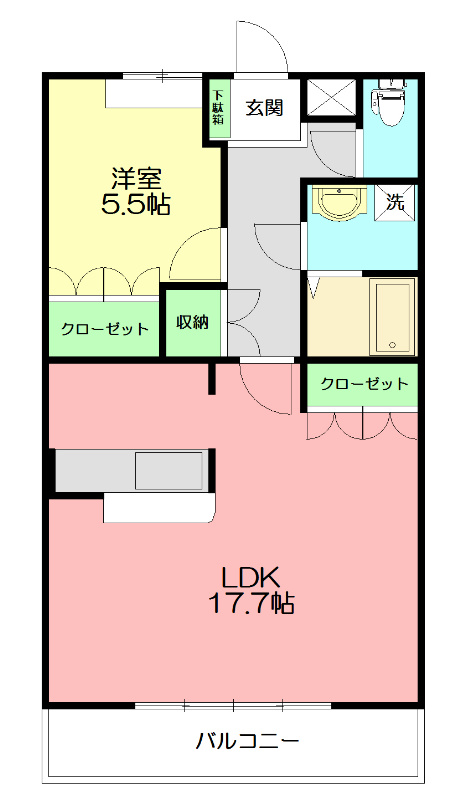 アンベリール・K・湘南  101号室 間取り