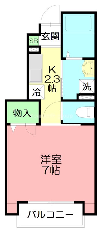 コーポマルスギ 101号室 間取り