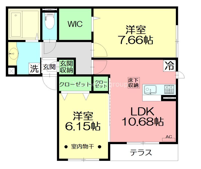 大和屋ハイツ B 102号室 間取り
