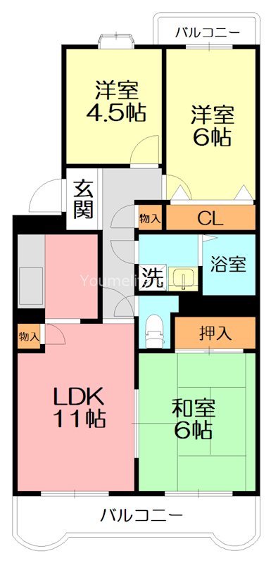 グレースヒル足柄 302号室 間取り