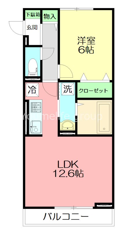 Lupinus　A棟 205号室 間取り