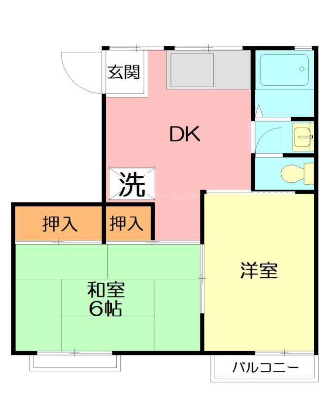 グレイス東海岸 201号室 間取り