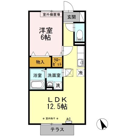 ハイヤードヒルズⅢ 203号室 間取り