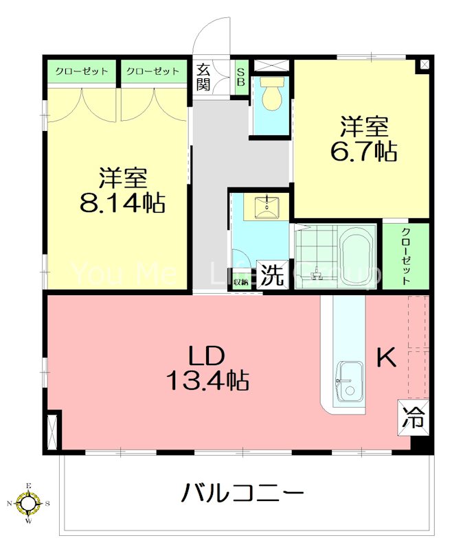 らうらうじ湘南台 1207号室 間取り
