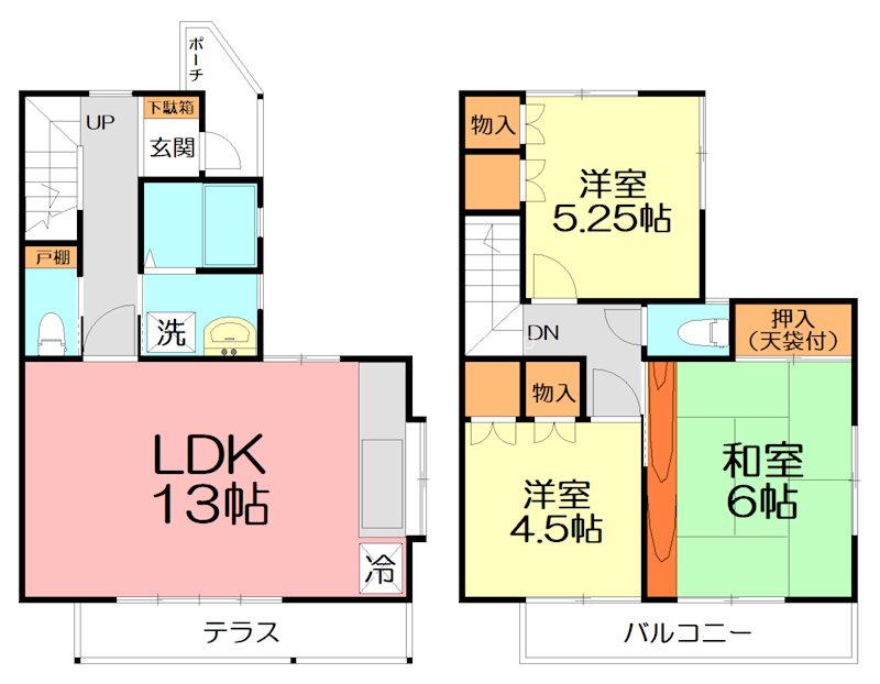 岩瀬テラス 2号室 間取り