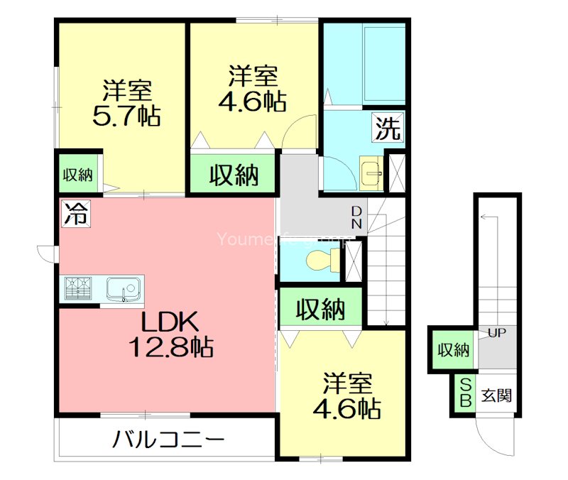 彩光館 201号室 間取り