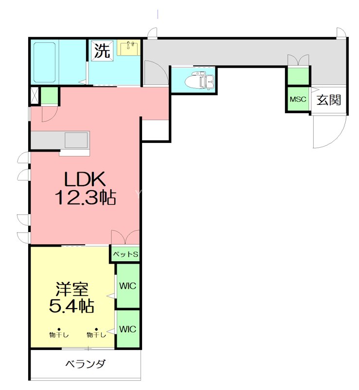 ＳＫＹ　ＭＡＩＳＯＮ　Ⅱ 202号室 間取り