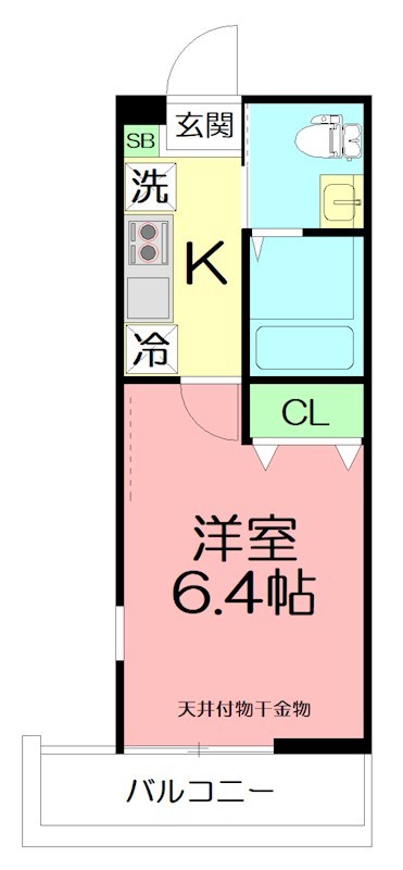 ハーミットクラブハウス戸塚矢部 203号室 間取り