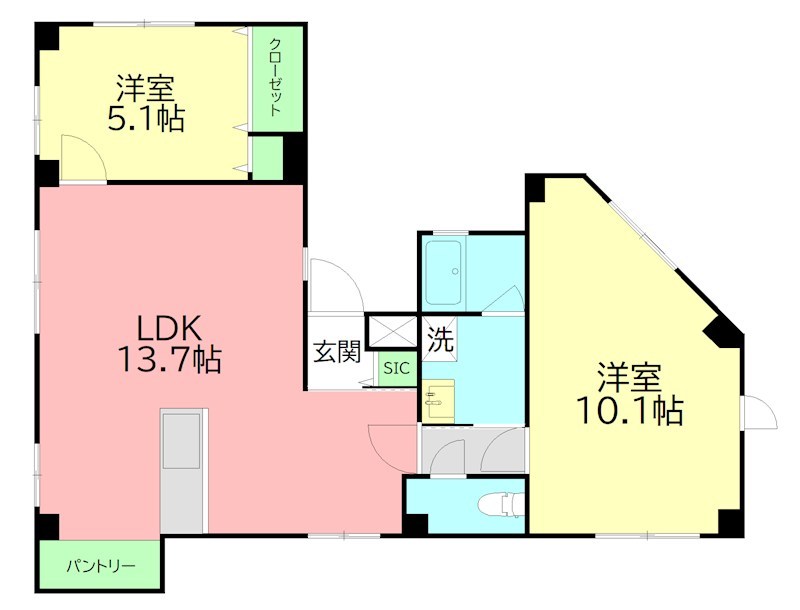 クローバーライフ藤沢 401号室 間取り