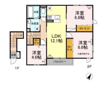 セレーノ鶴巻 202号室 間取り