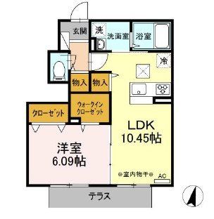 クレール湘南台Ｖ　A 101号室 間取り