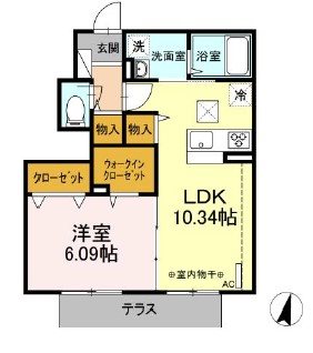 クレール湘南台Ｖ　A 102号室 間取り