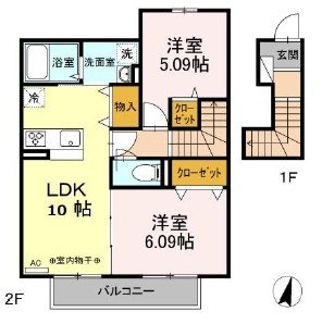 クレール湘南台Ｖ　A 203号室 間取り