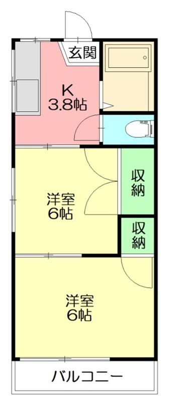 第１涼風荘 202号室 間取り