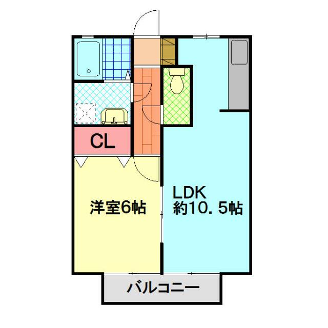 ハイネスN 201号室 間取り