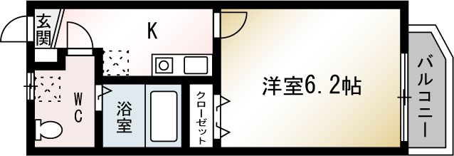 ルナ・アイル 102号室 間取り
