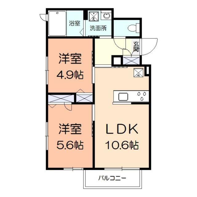 シャルマンドミール 201号室 間取り