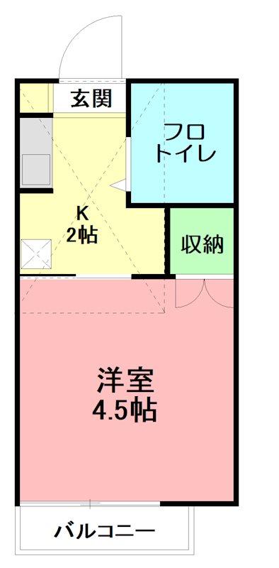 クレアハイツ 202号室 間取り