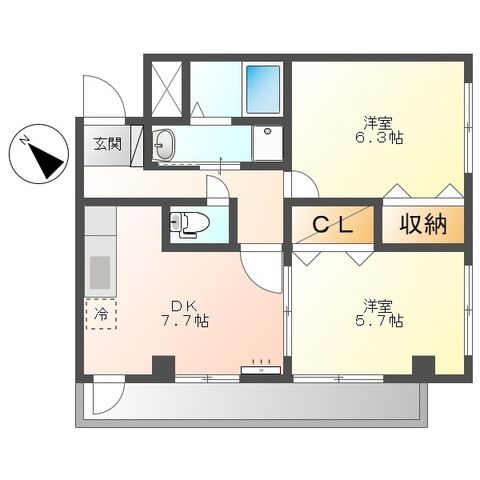 メイプルハウス 402号室 間取り