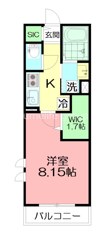 グリーンハイム 101号室 間取り