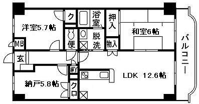 パークサイド湘南 405号室 間取り