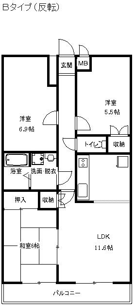 ヴェルテックス湘南 103号室 間取り