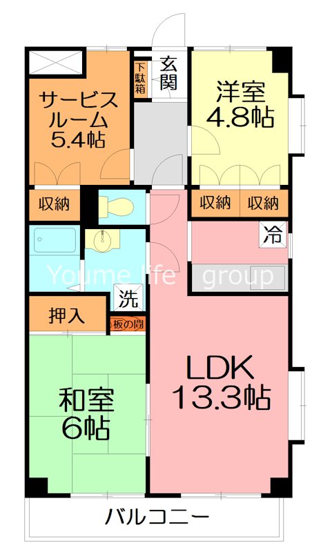 ソシアグリーンオーク 401号室 間取り
