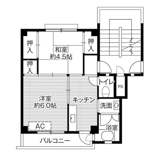 ビレッジハウス愛川２号棟 0103号室 間取り