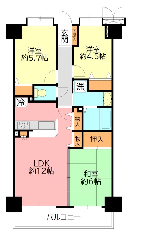 セザール東海大学前 602号室 間取り