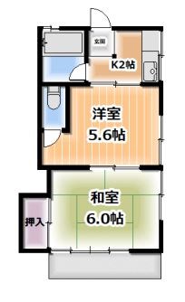 鈴張ハイツ 101号室 間取り