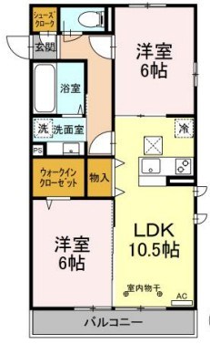 グランメール 101号室 間取り