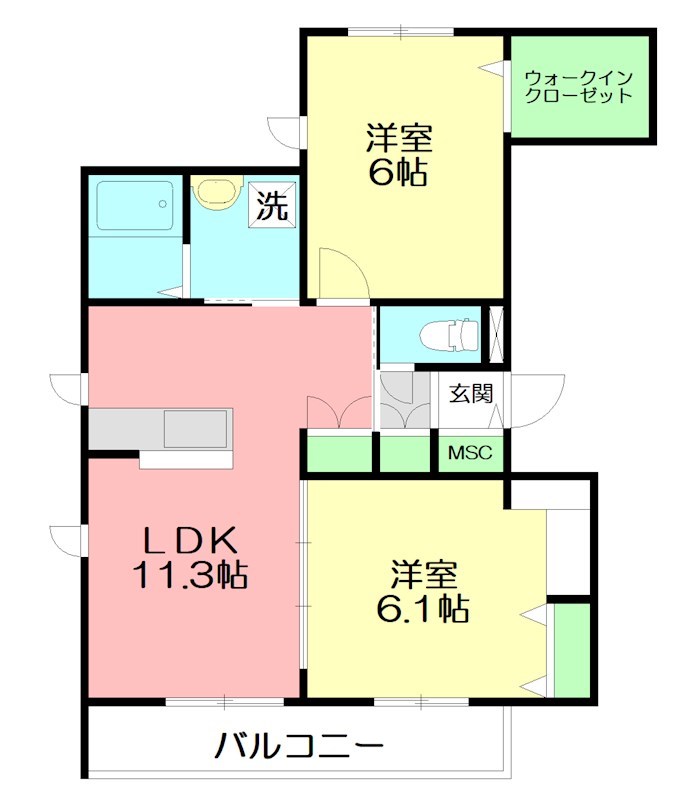 Clair（クレール） 202号室 間取り