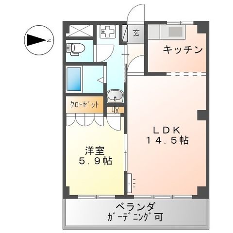 エクレセンスミナミ 202号室 間取り