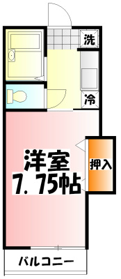 ドミールエム 104号室 間取り