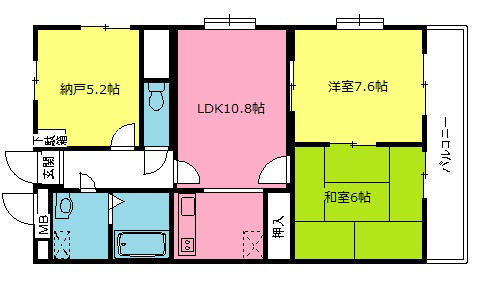 ウィスタリア 201号室 間取り
