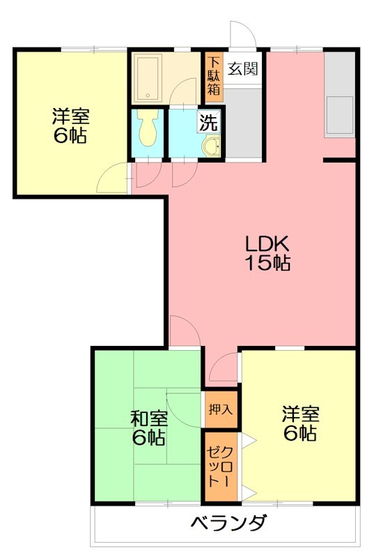 香沼レジデンス 3C号室 間取り