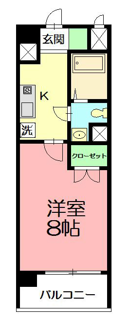 クロスピア山王 203号室 間取り