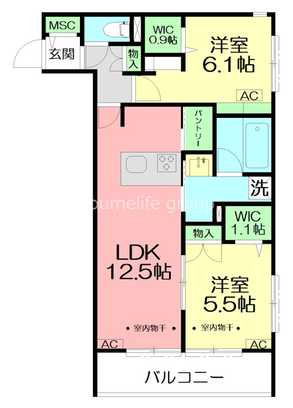 west court 403号室 間取り