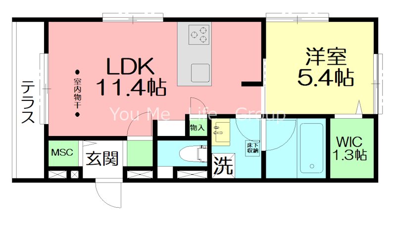 west court 104号室 間取り