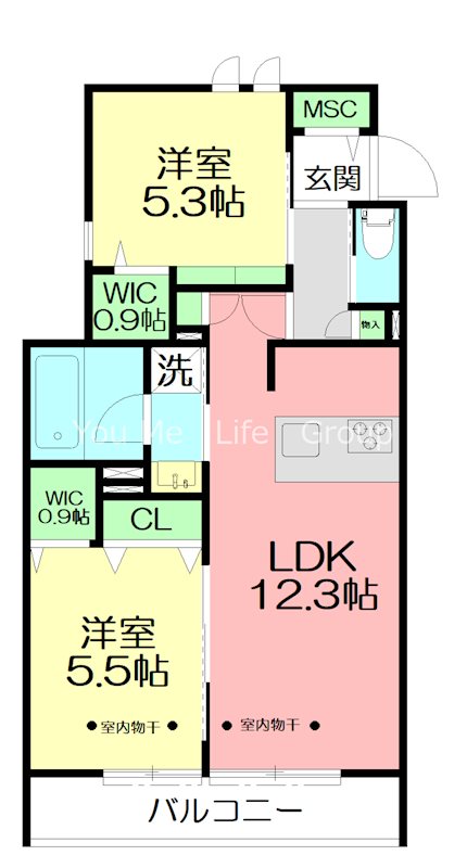 west court 301号室 間取り
