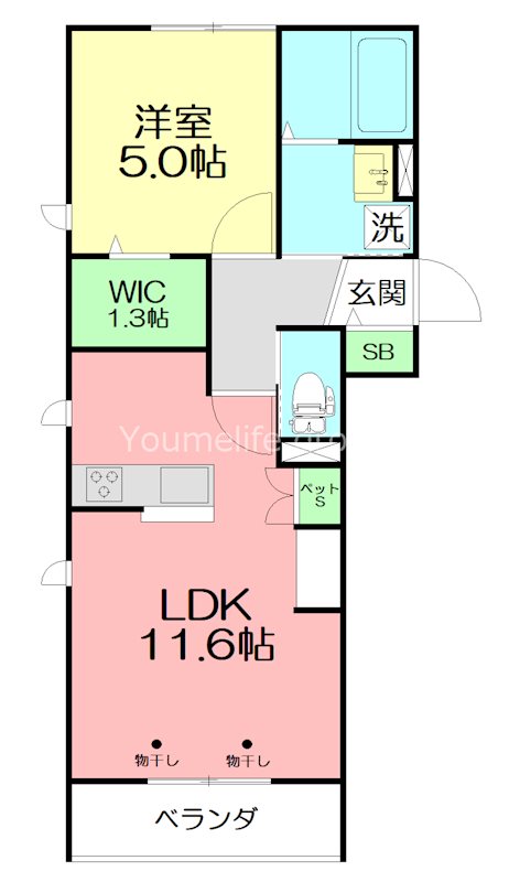 アントラＮ 301号室 間取り